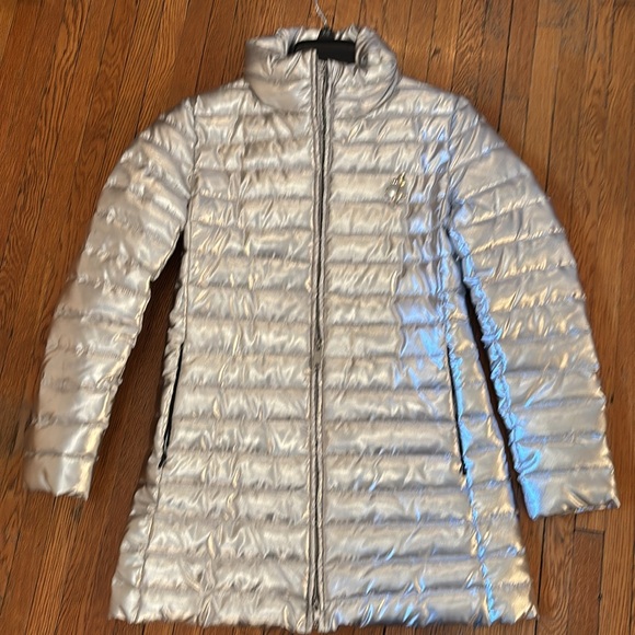 *NEW* LOVE MOSCHINO SILVER PUFFER JACKET - Picture 2 of 13